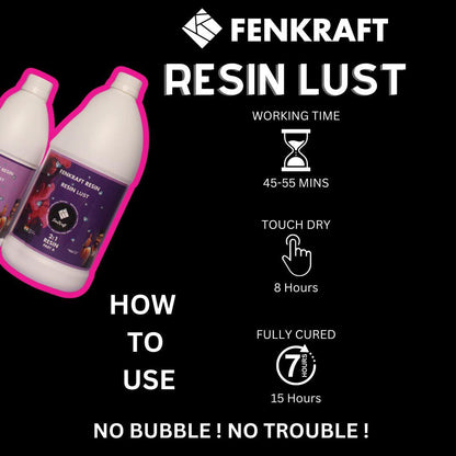 Fenkraft Resin Lust - 2:1 Ratio - Medium Viscocity | Bubble Free - fenkraft art resin