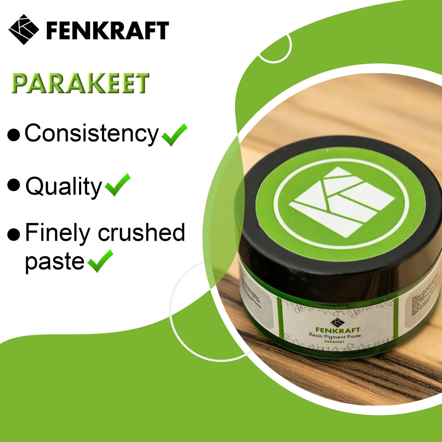 Parakeet - Premium Pigment -50 Grams | Suitable for Resin Epoxy Art - fenkraft art resin