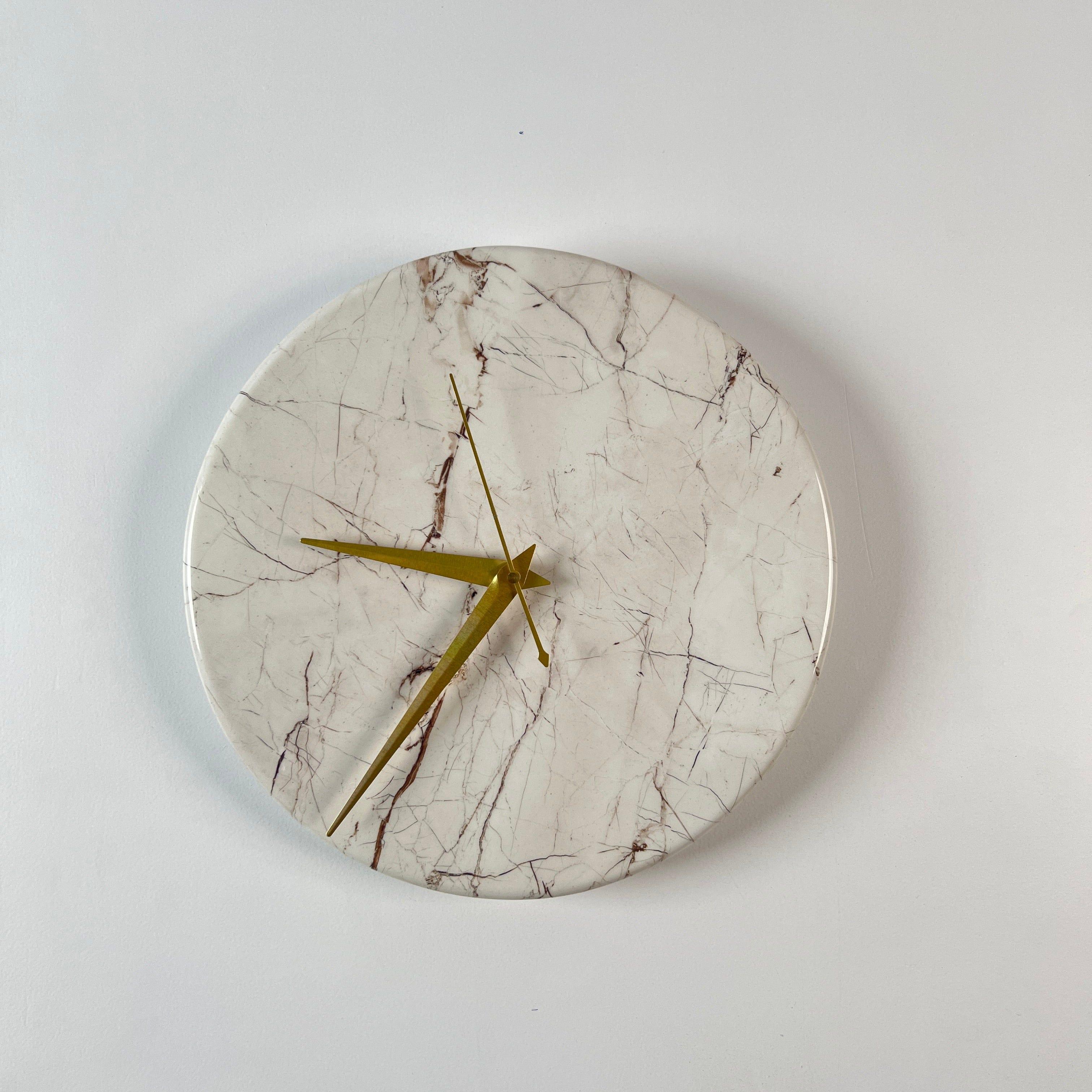 Synthetic Marble Clock - FKAM013 - fenkraft art resin